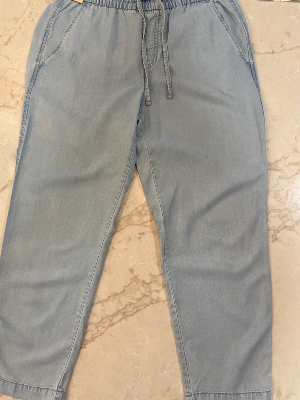 GAP Light Blue Drawstring Relaxed chambray pants
